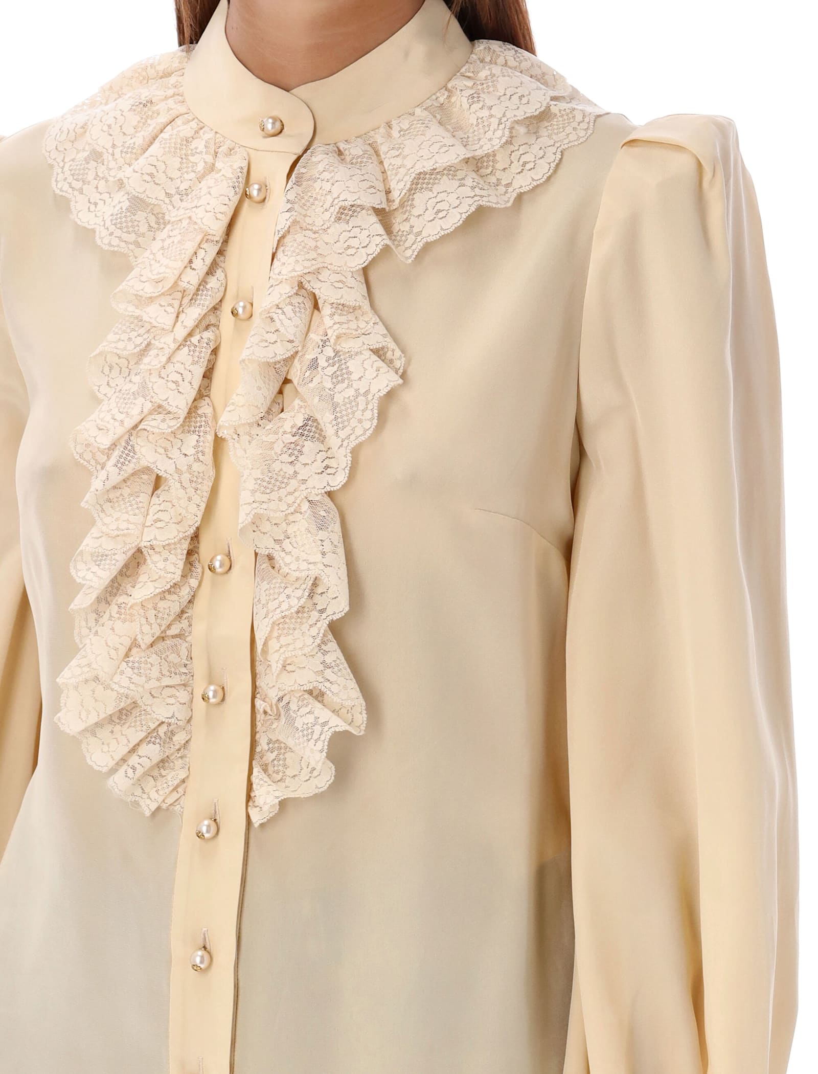 Shop Zimmermann Illustration Ruffle Blouse In Cream