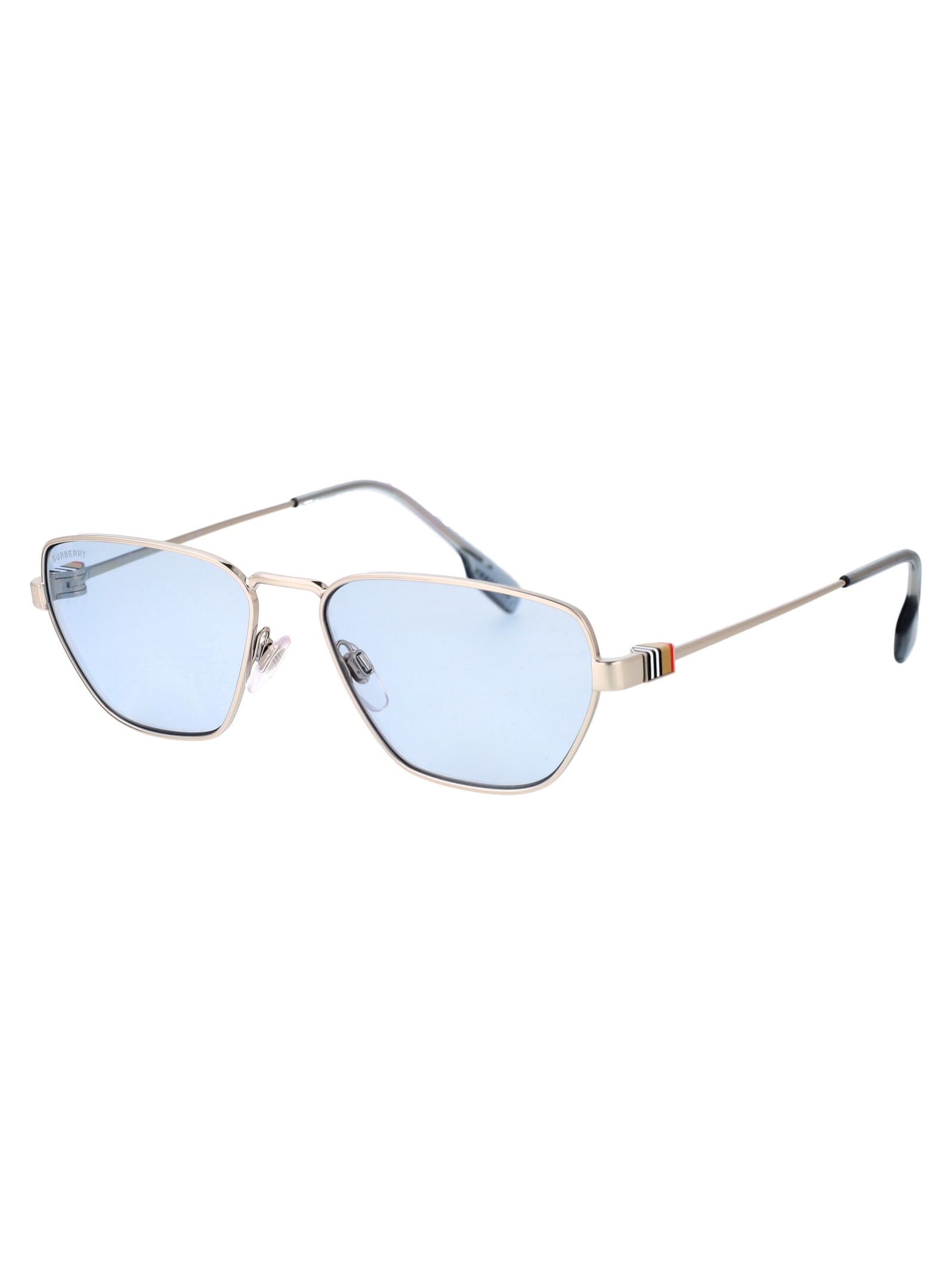 Shop Burberry Eyewear 0be3146 Sunglasses In 100572 Silver