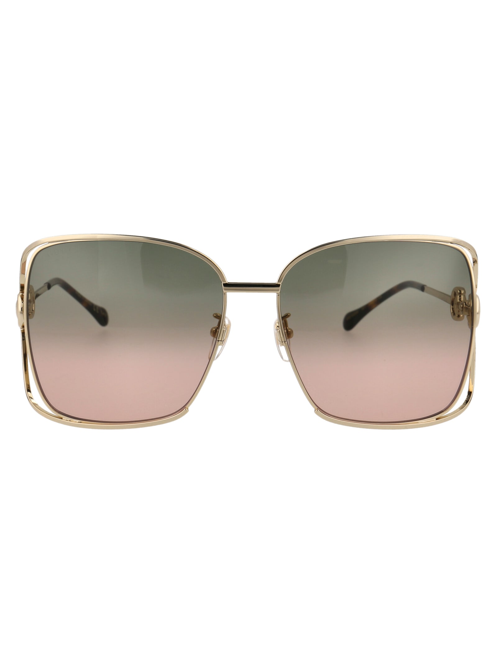 Shop Gucci Gg1020s Sunglasses In 001 Gold Gold Green
