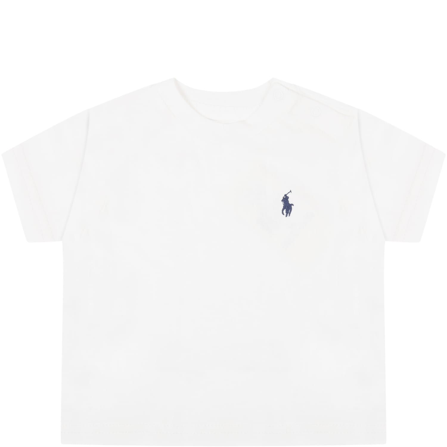 Ralph Lauren White T-shirt For Baby-kids With Pony Logo