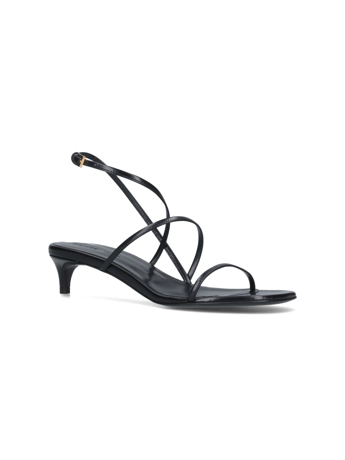 Khaite Loop Kitten Heel Sandal Red Wine In Black