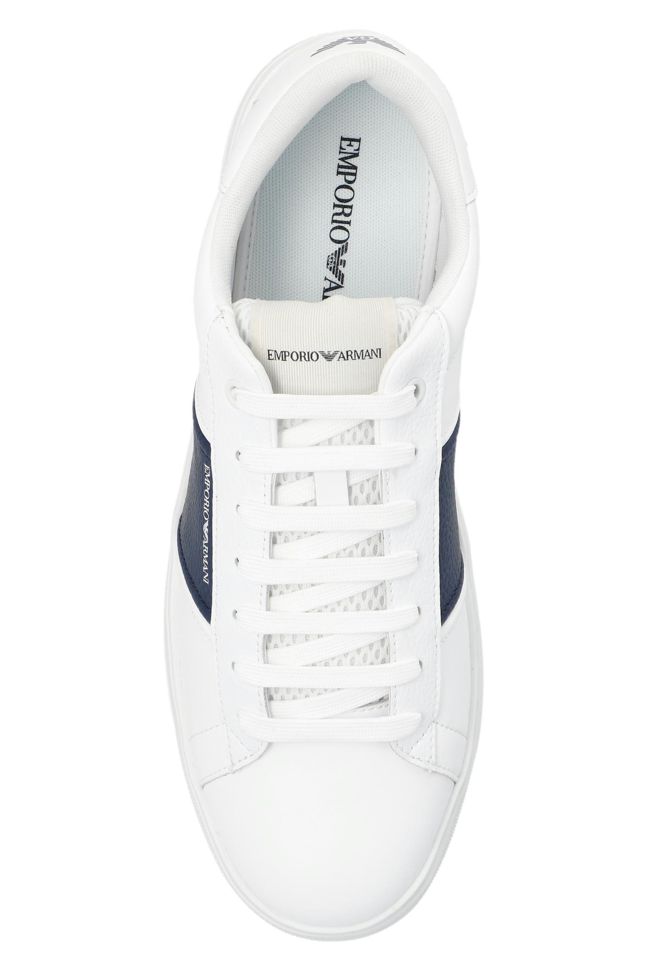 Shop Emporio Armani Sneakers With Logo In White