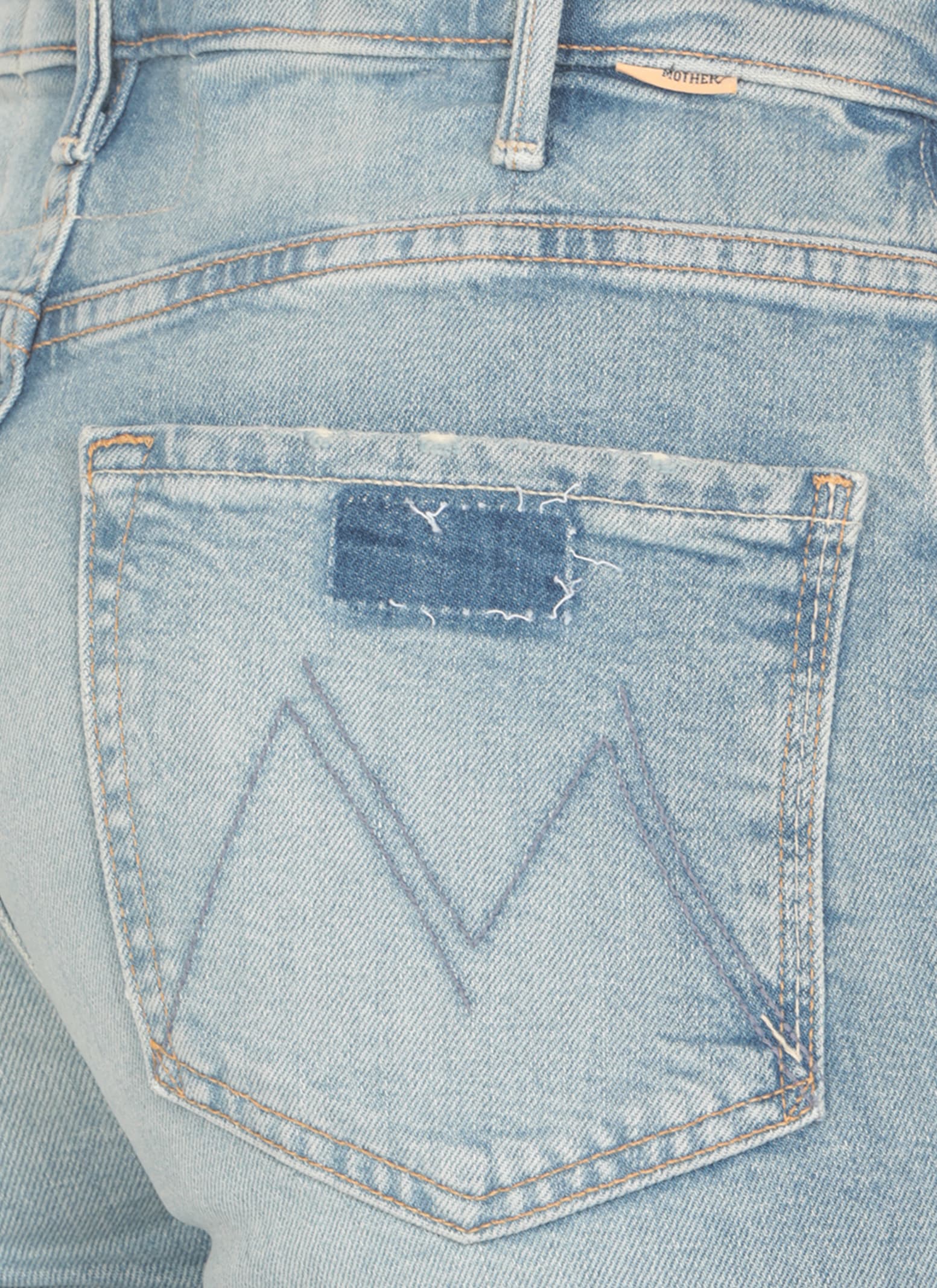 Shop Mother The Hustler Roller Jeans In Blue