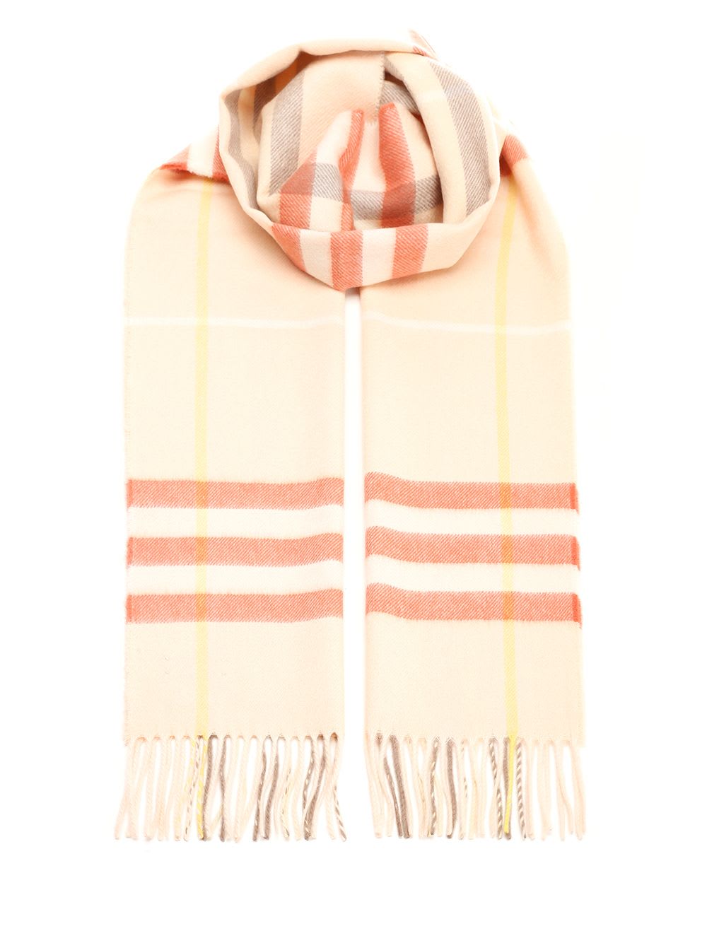 Burberry Giant Check-print Cashmere Scarf In Teacup