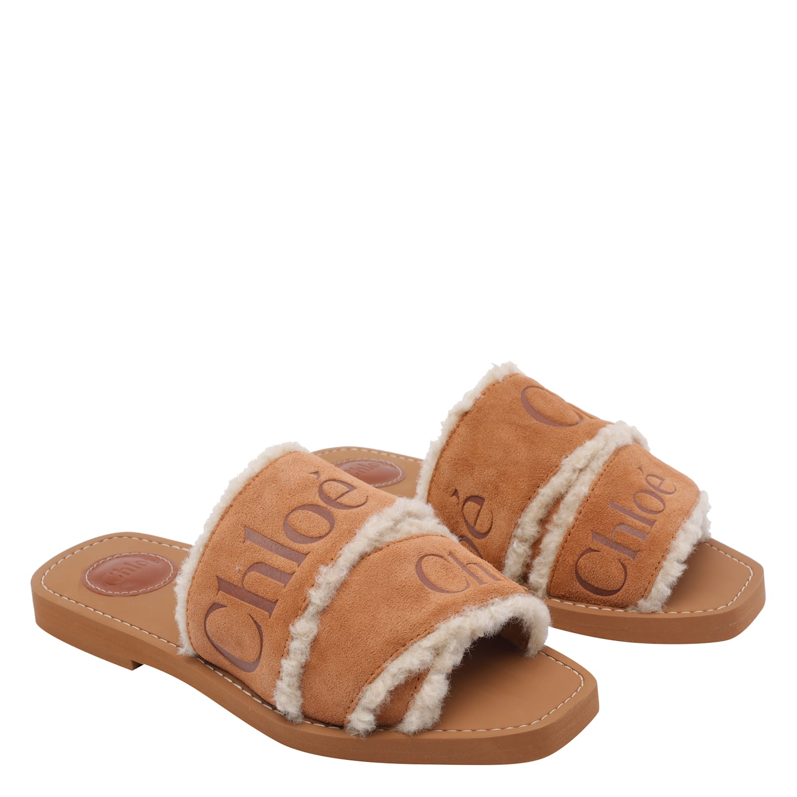 Chloé Woody Sandals In Brown