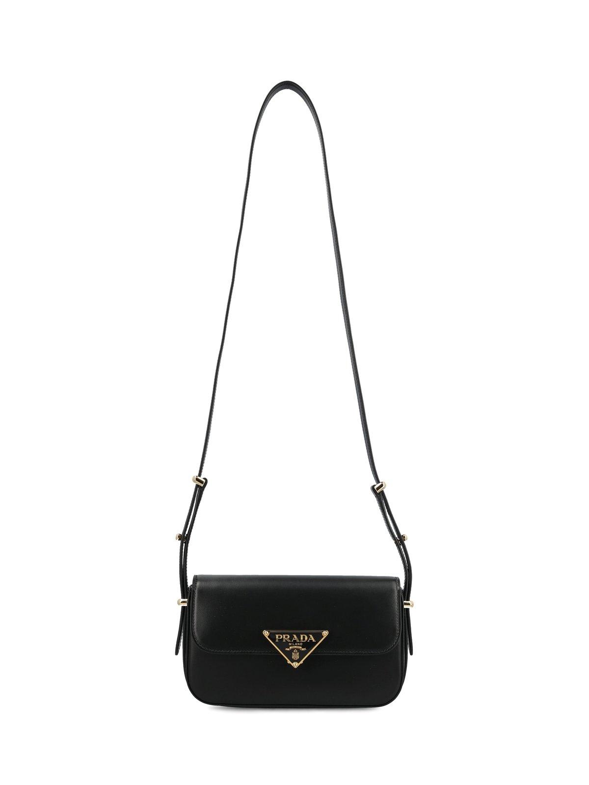 Prada Triangle-logo Flap Shoulder Bag In Nero