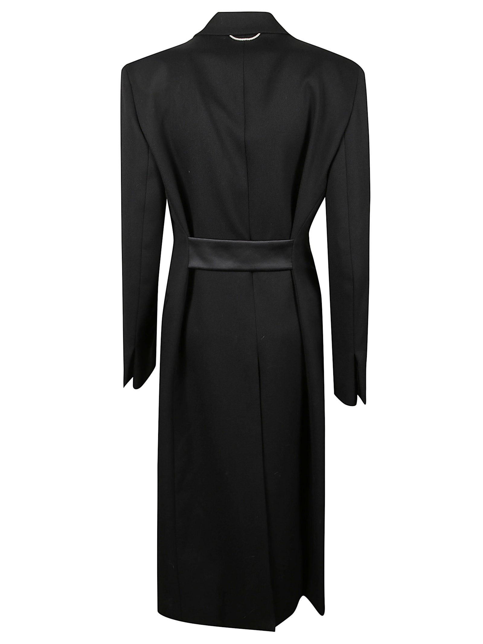 Carven Tuxedo Wool Coat In Black