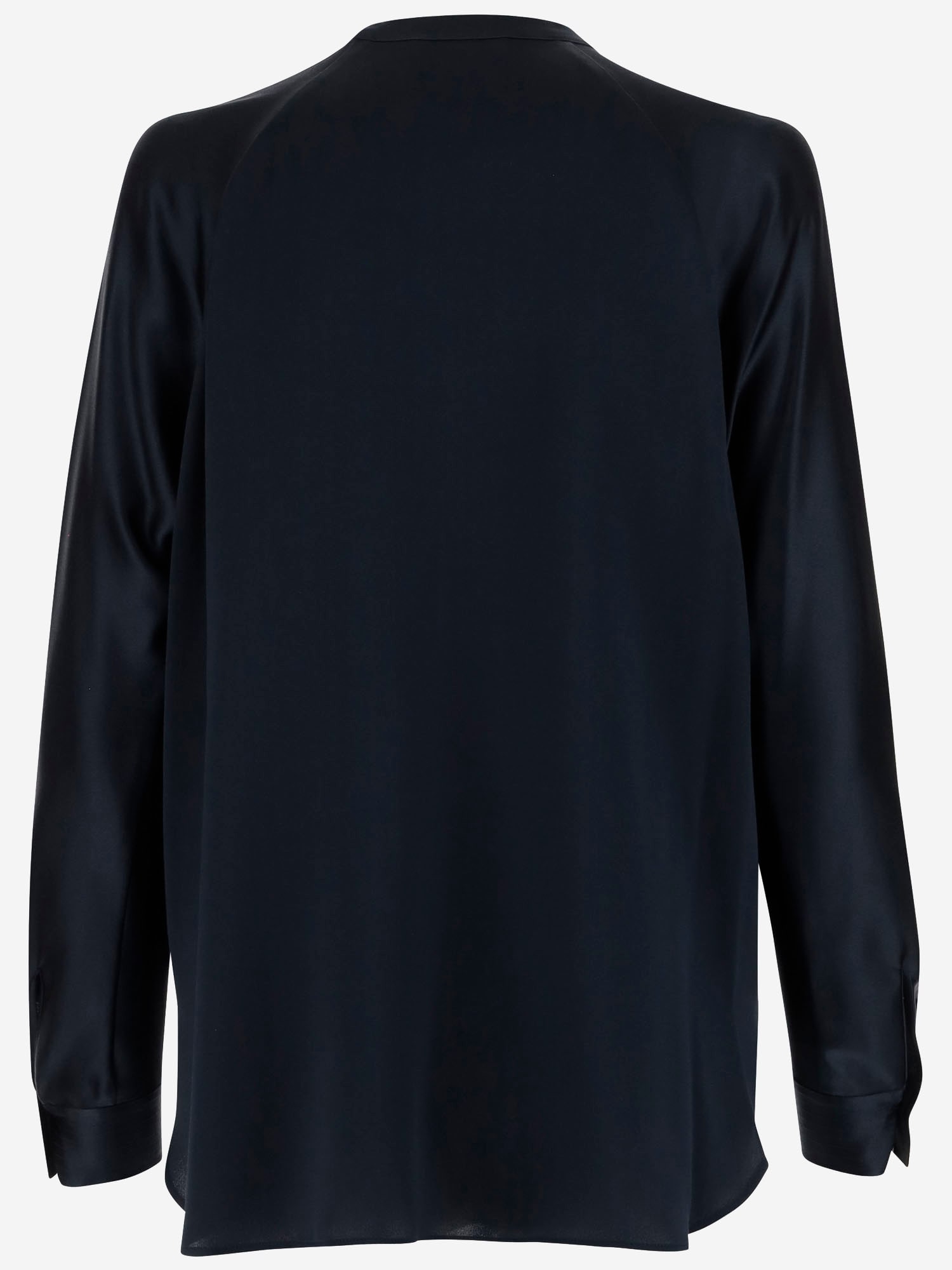 Vince Silk Satin Blouse In Black