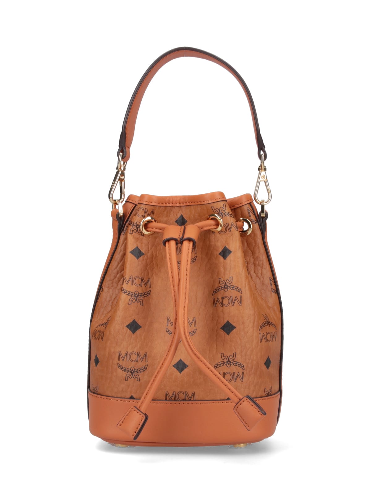 Shop Mcm Dessau Mini Bucket Bag In Brown