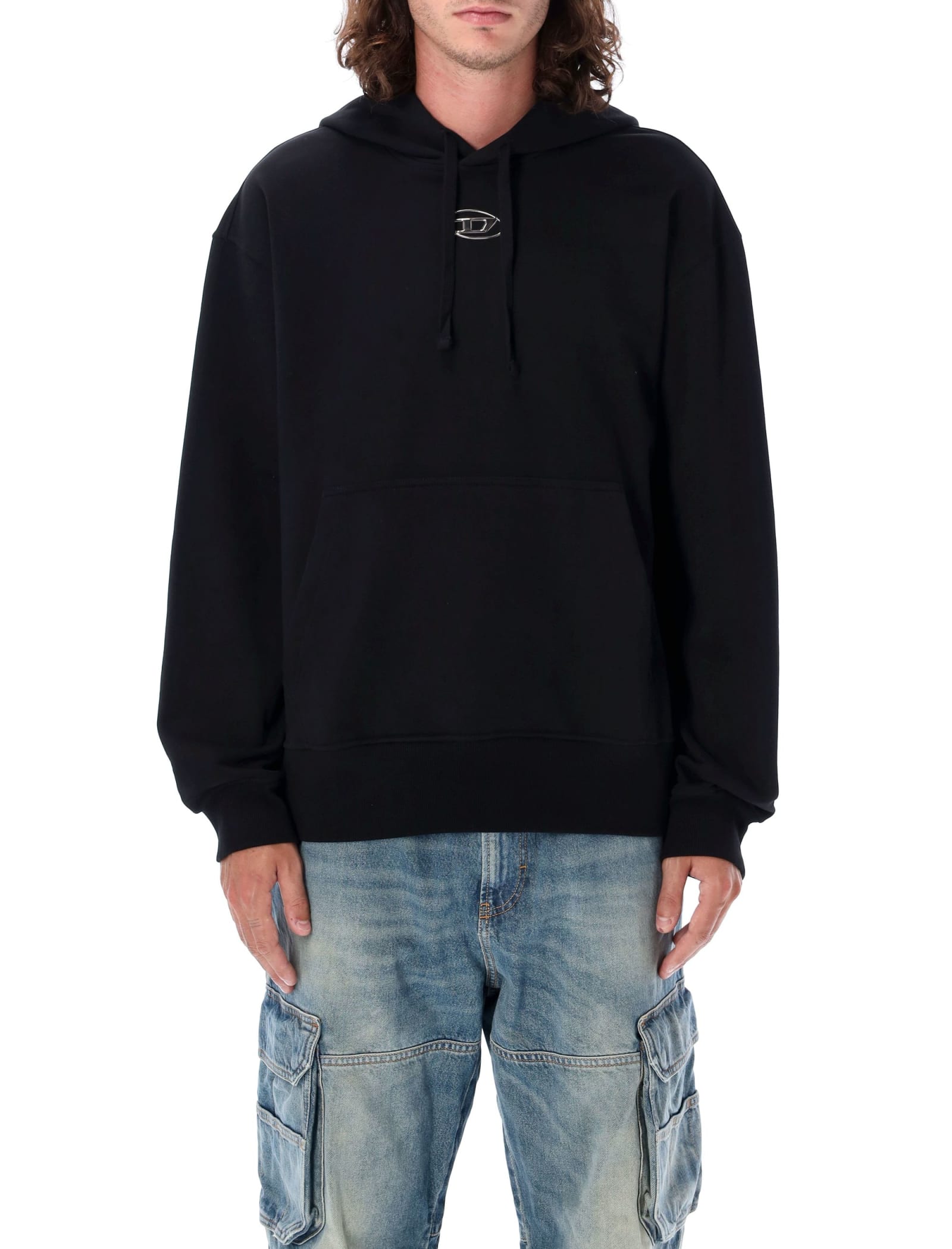 Shop Diesel S-macs Hoodie Oval In Black