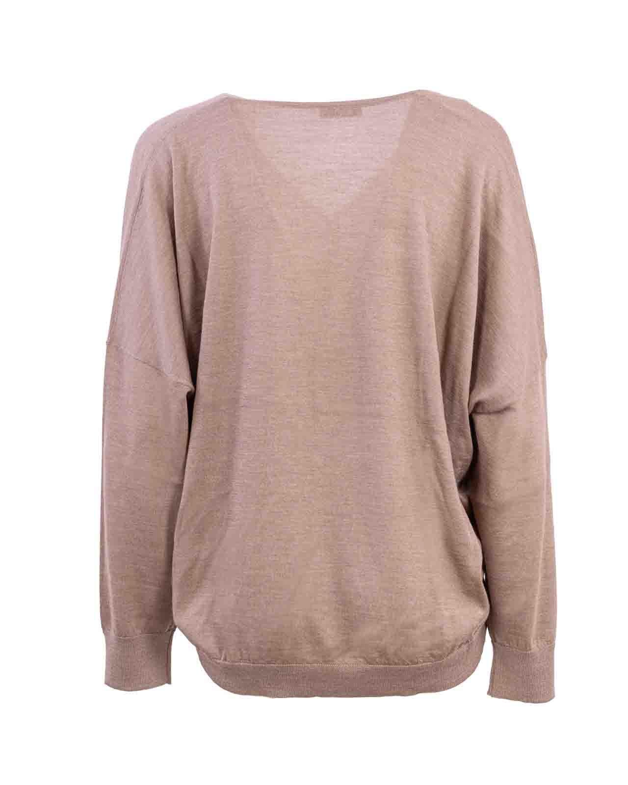 Shop Brunello Cucinelli V-neck Knitted Jumper In Beige