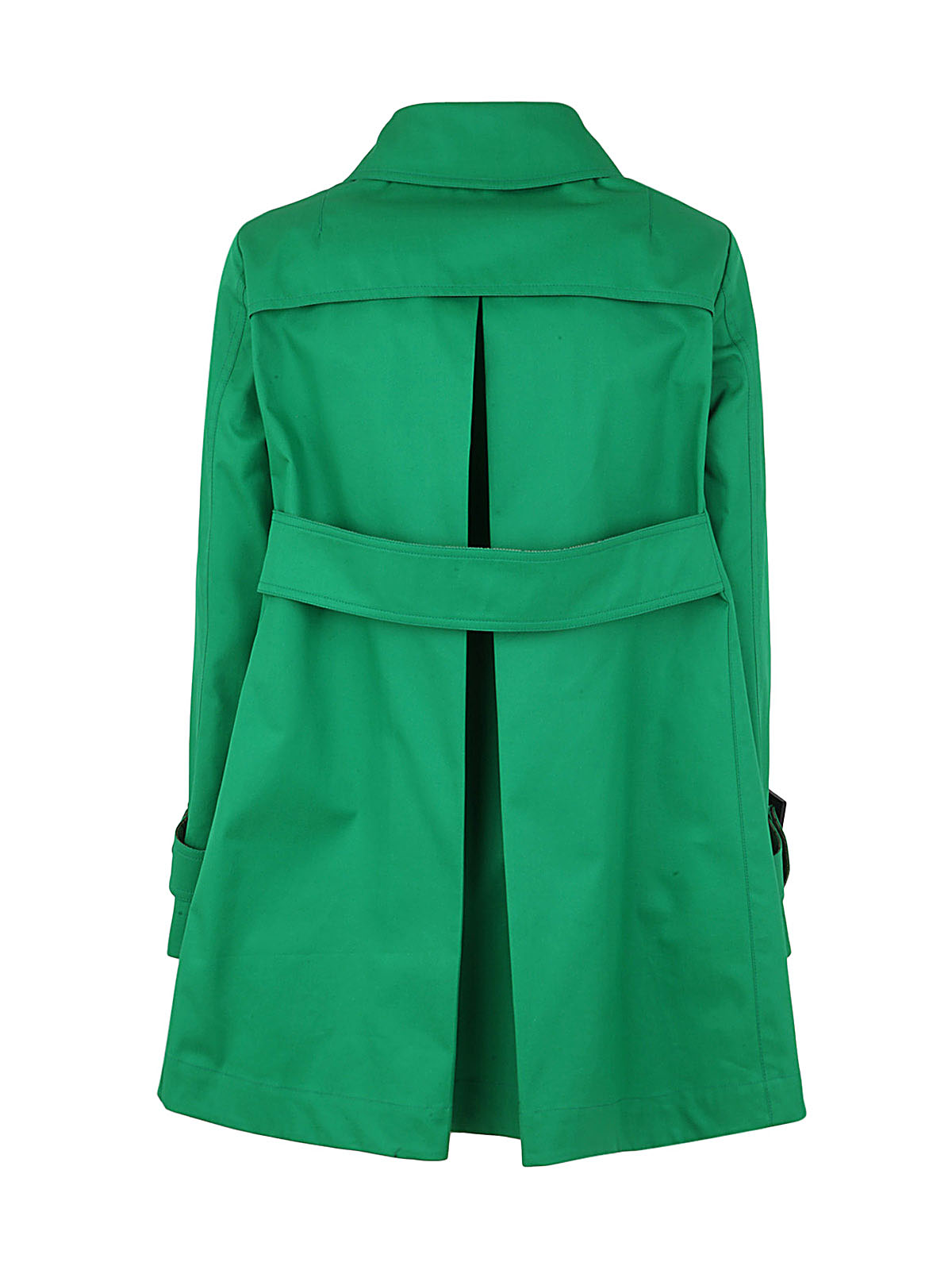 Shop Herno Delon A-shape Double Breasted Long Jacket In Jolly Green