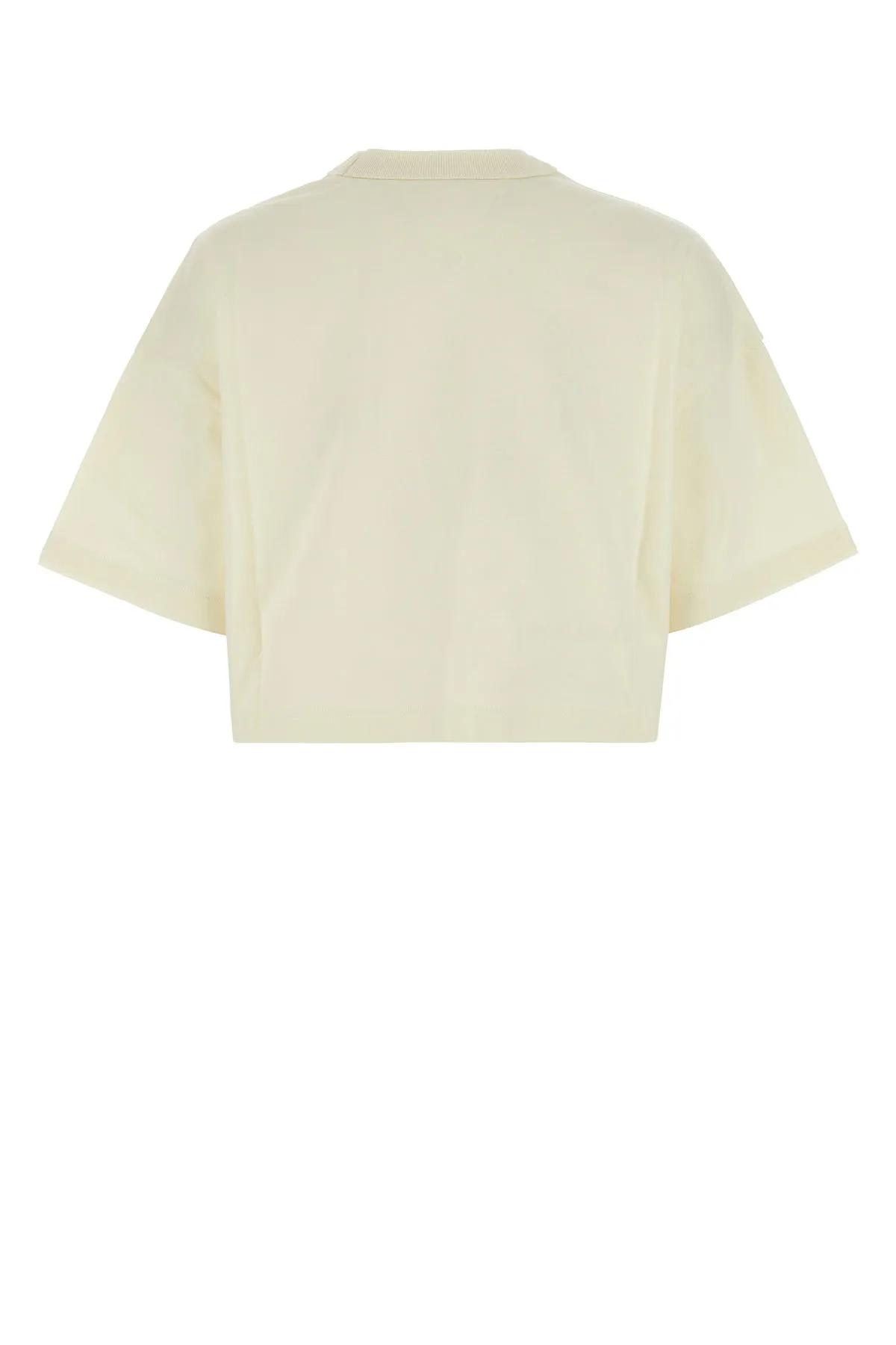 Shop Bottega Veneta Ivory Cotton T-shirt In White