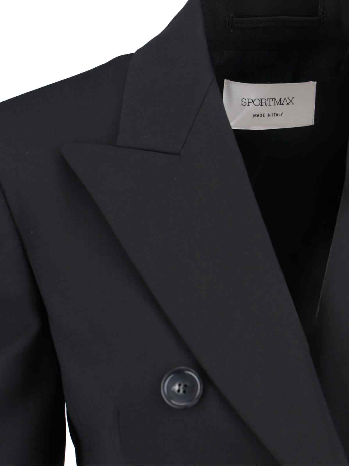 Sportmax Double-breasted Tailored Blazer With Classic Lapels In Black