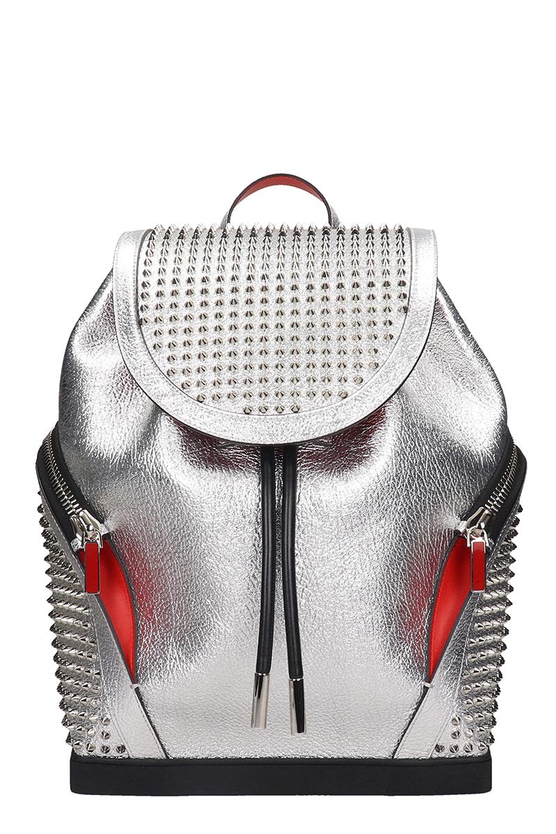 Christian Louboutin Explorafunk Backpack In Silver Leather | ModeSens