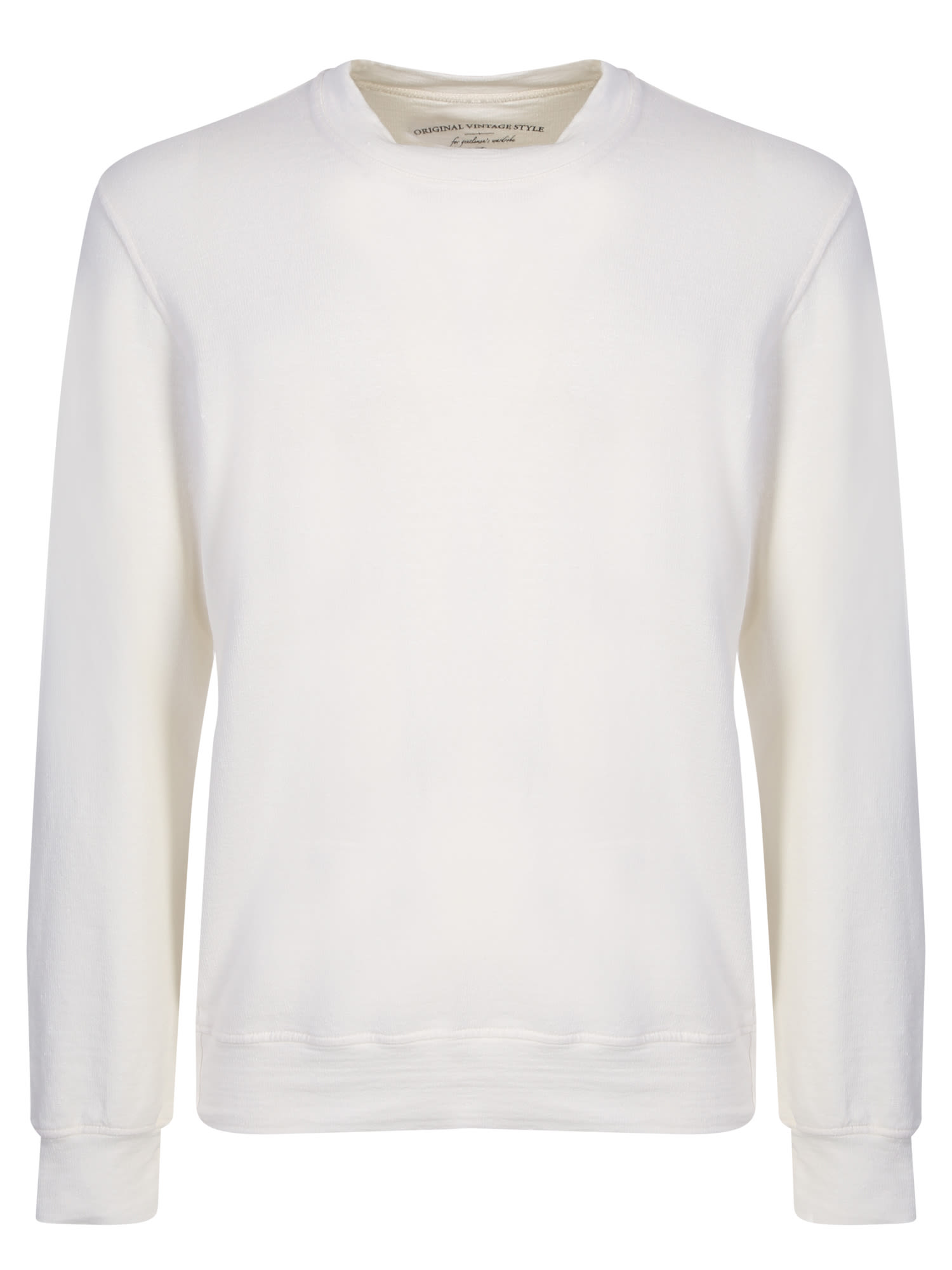 Original Vintage Style White Linen Sweatshirt