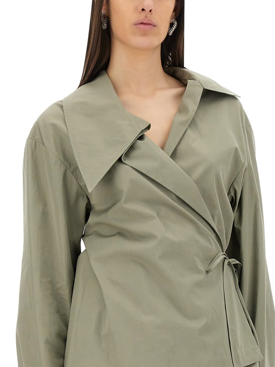 Shop Dries Van Noten Asymmetrical Shirt In Nude