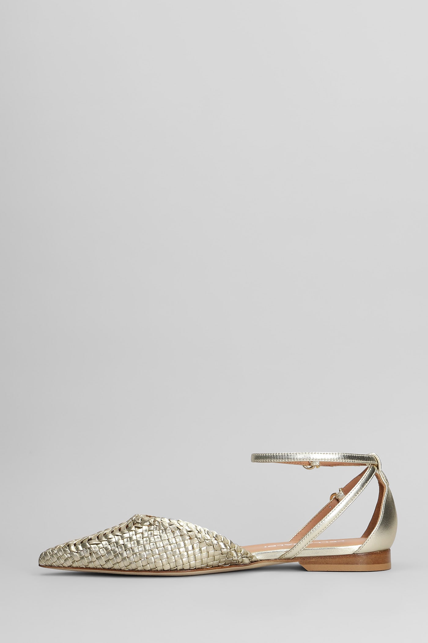 Lella Baldi Ballet Flats In Platinum Leather