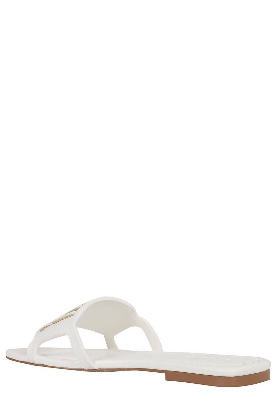 Shop Chiara Ferragni Eyelike Motif Glitter Detailed Slides In White