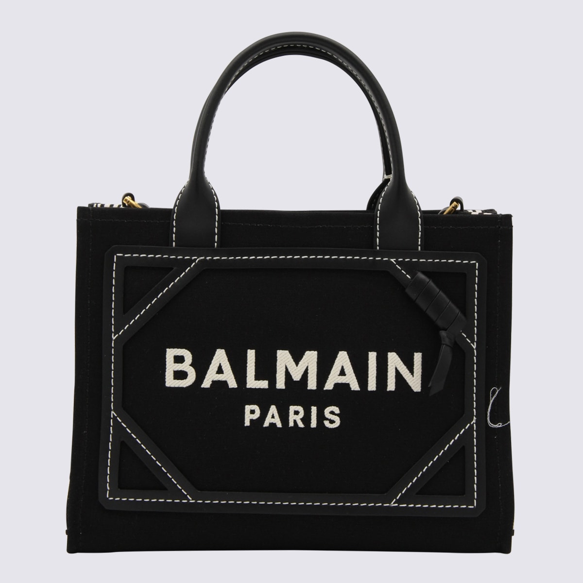 Shop Balmain Black Cotton Tote Bag