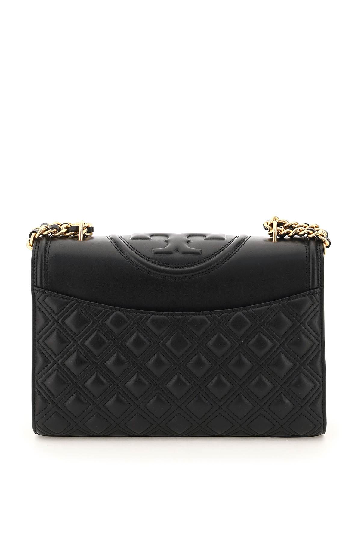 Shop Tory Burch Fleming Convertible Shoulder Bag In Black (black)