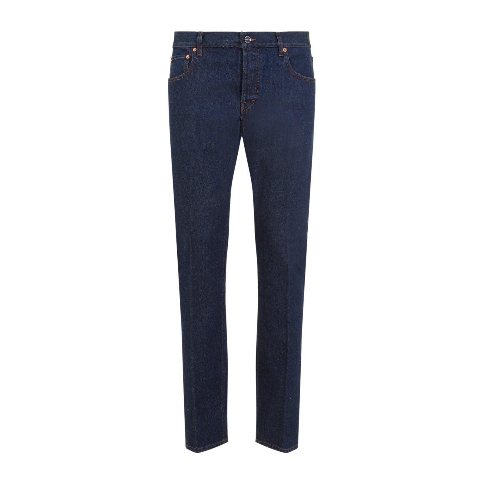 Shop Gucci Tapered Jeans In Dark Blue E Mix