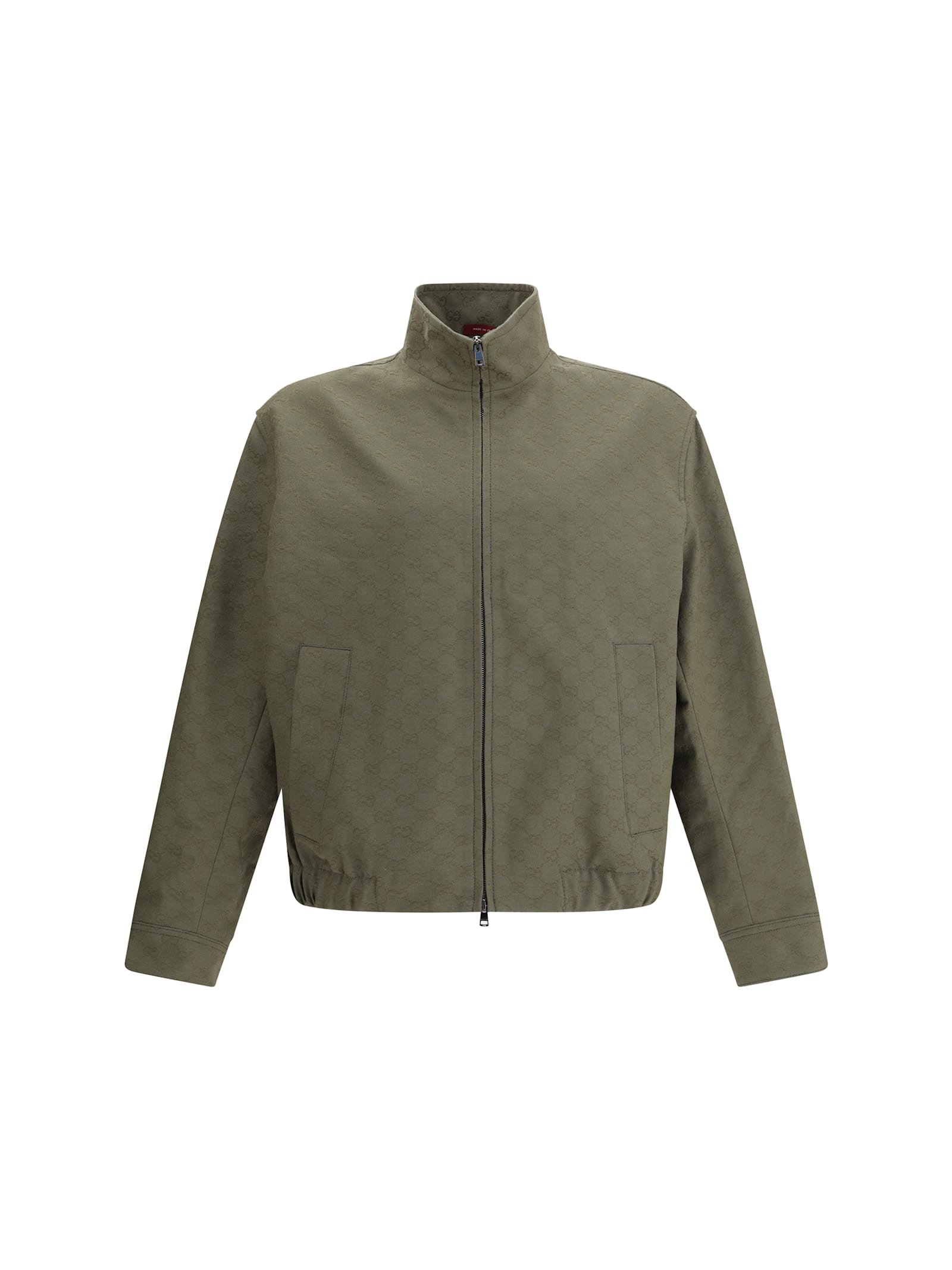 Gucci Mens Rusty Green Monogram-pattern Cotton-blend Blouson Jacket In Green