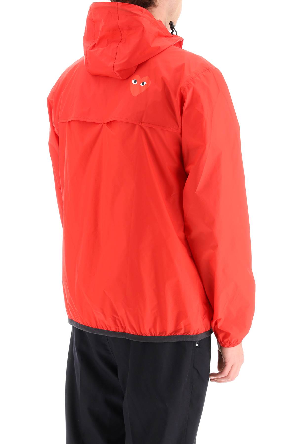 Shop Comme Des Garçons Shirt Hooded Full Zip K-way In Red