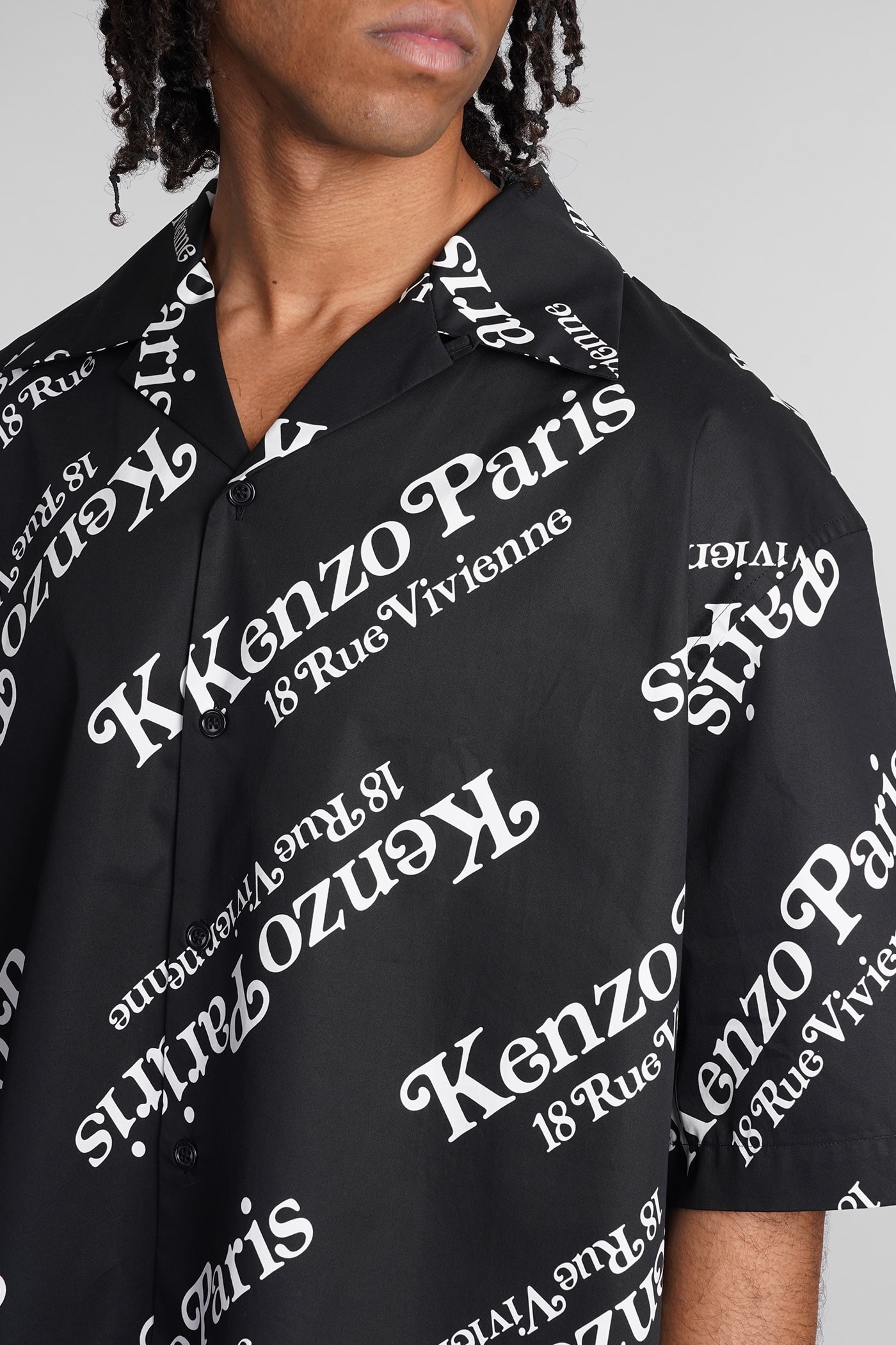 Shop Kenzo Shirt In Black Cotton