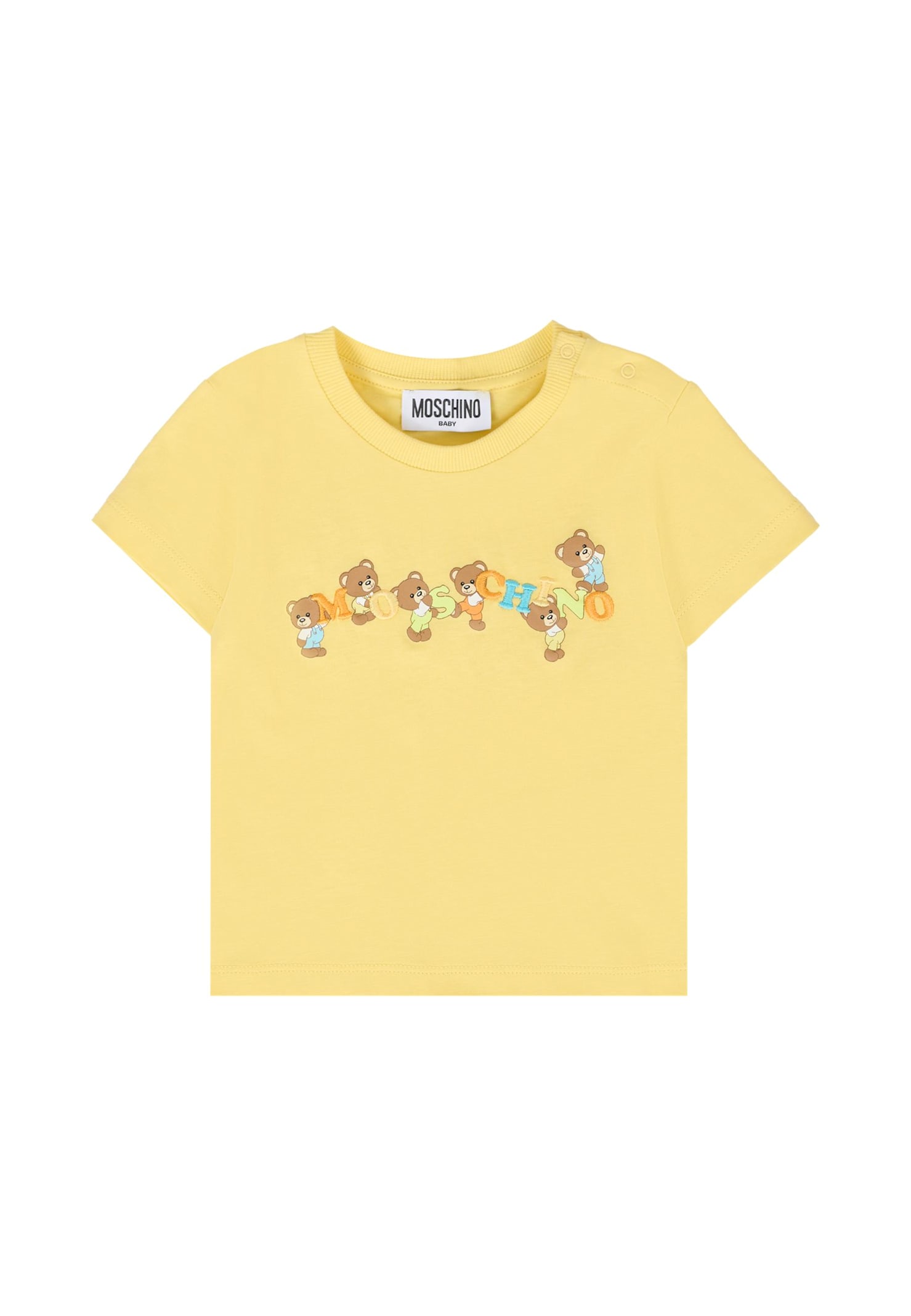 Moschino Yellow T-shirt For Babykids With Teddy Bear In Yellow