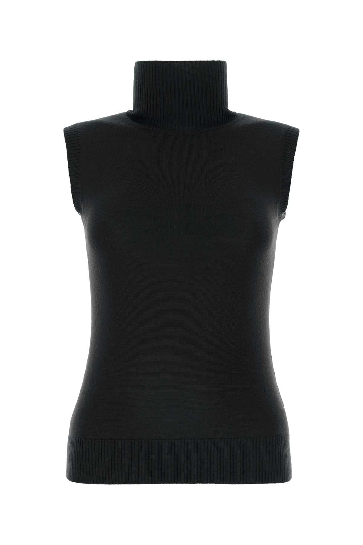 Shop Sportmax Black Wool Ardenza Vest In Nero