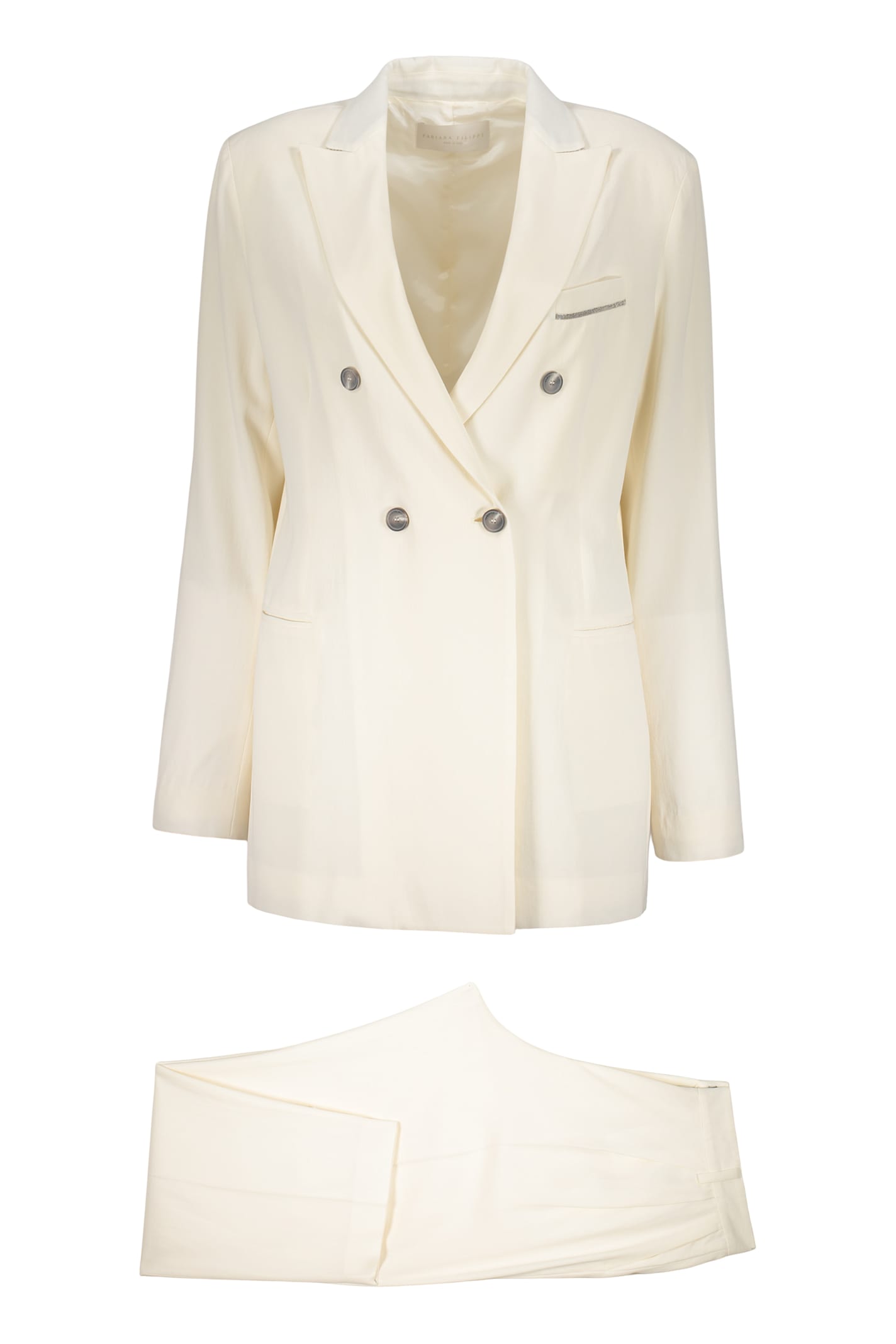 Shop Fabiana Filippi Two-piece Suit In Ecru