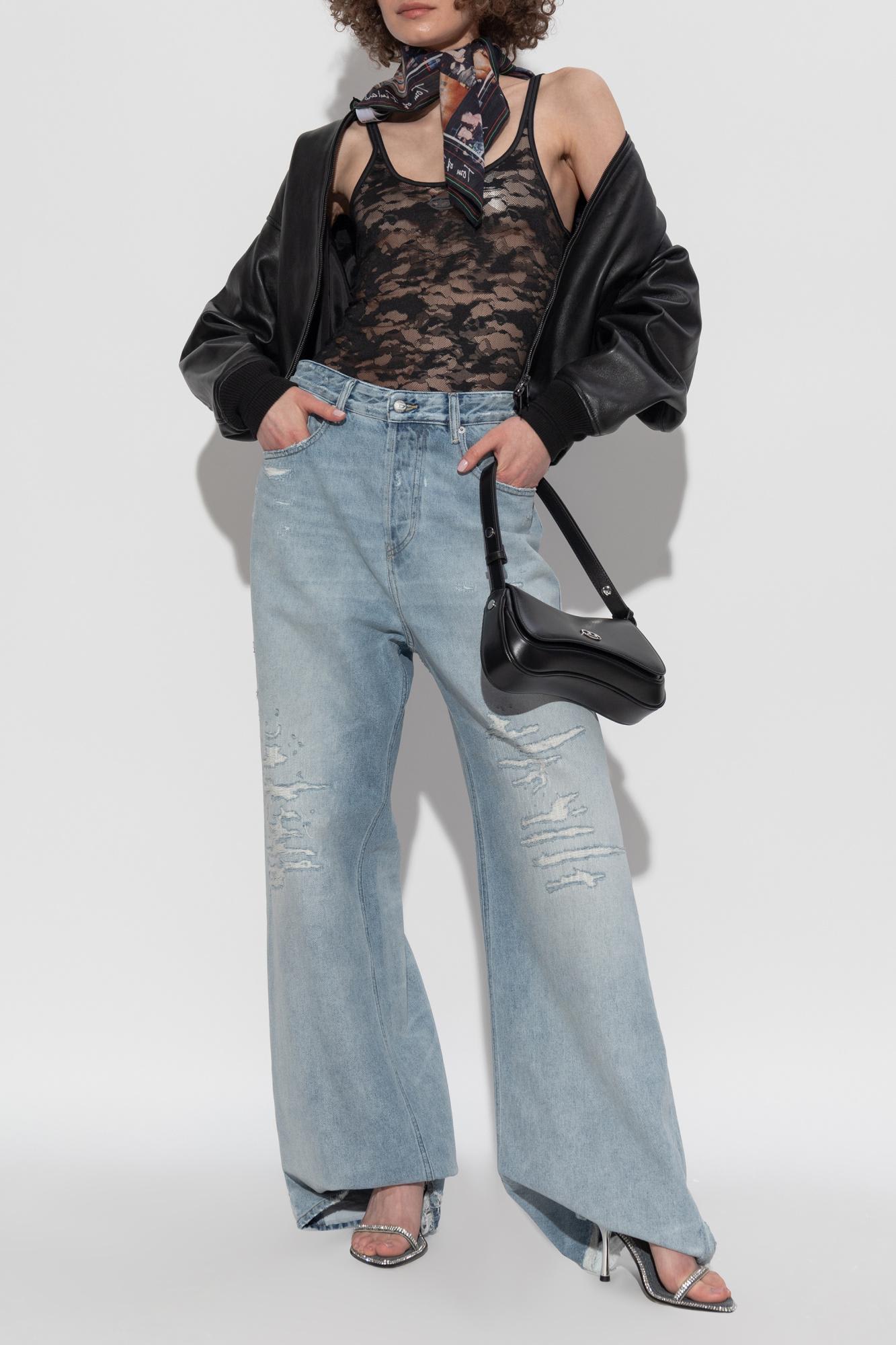Diesel Kirsten Lace-patterned Camisole Top In Black