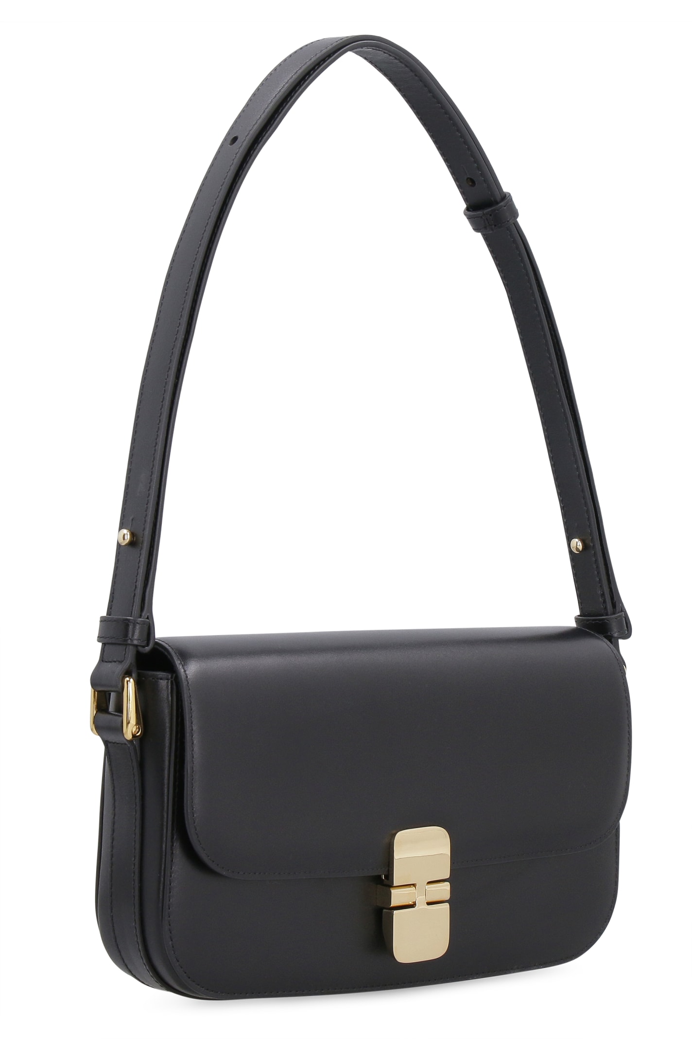 Shop Apc Grace Leather Crossbody Bag In Lzz Black