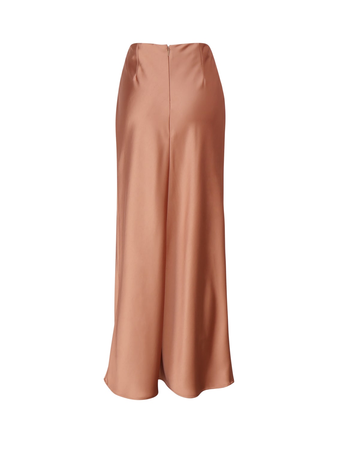 Shop Pinko Elegant Skirt In Hammered Satin In Brown