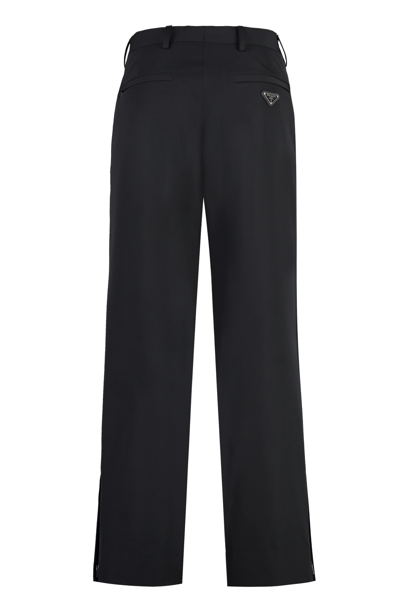 Shop Prada Technical Fabric Pants In Black