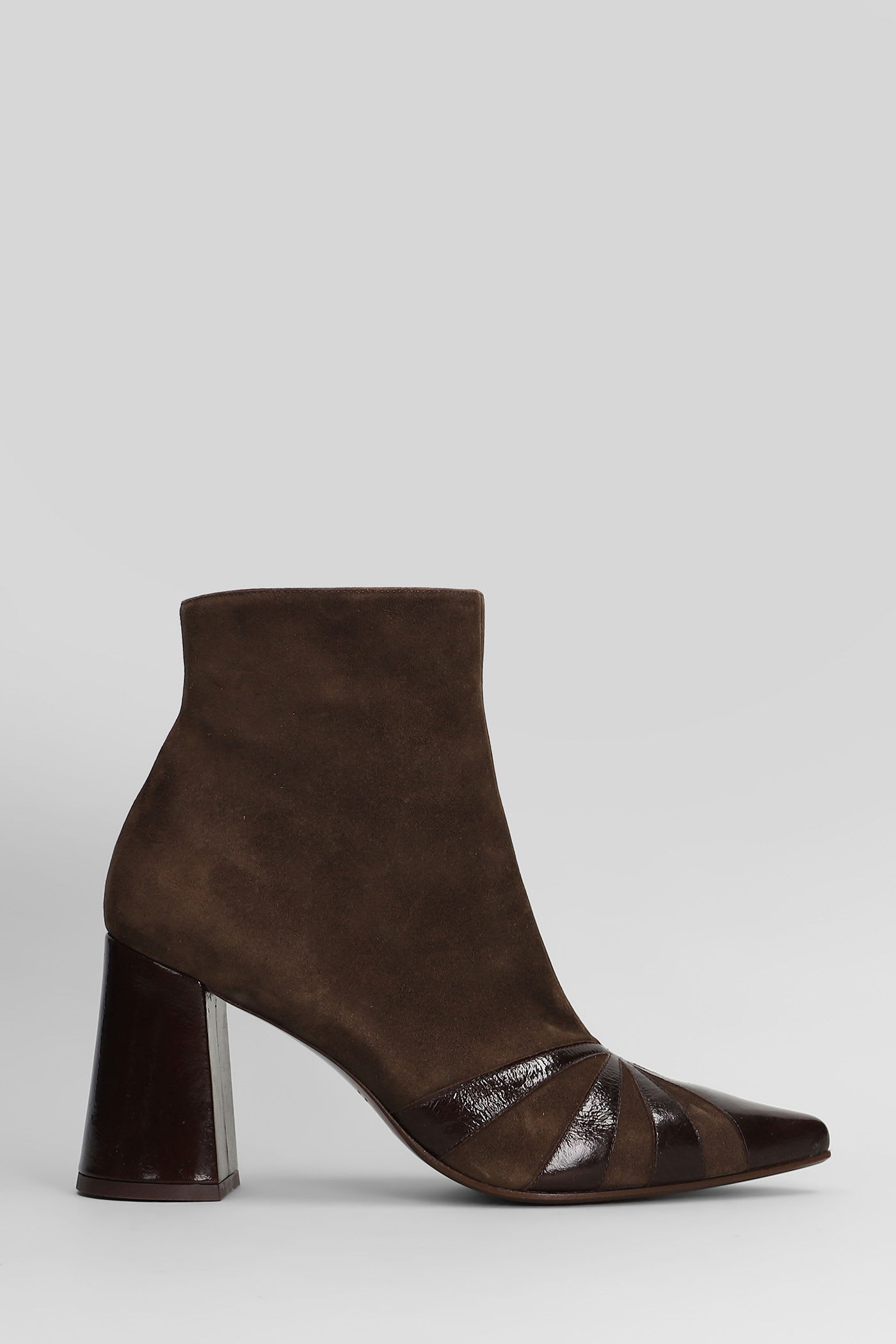 Ludrik High Heels Ankle Boots In Brown Leather