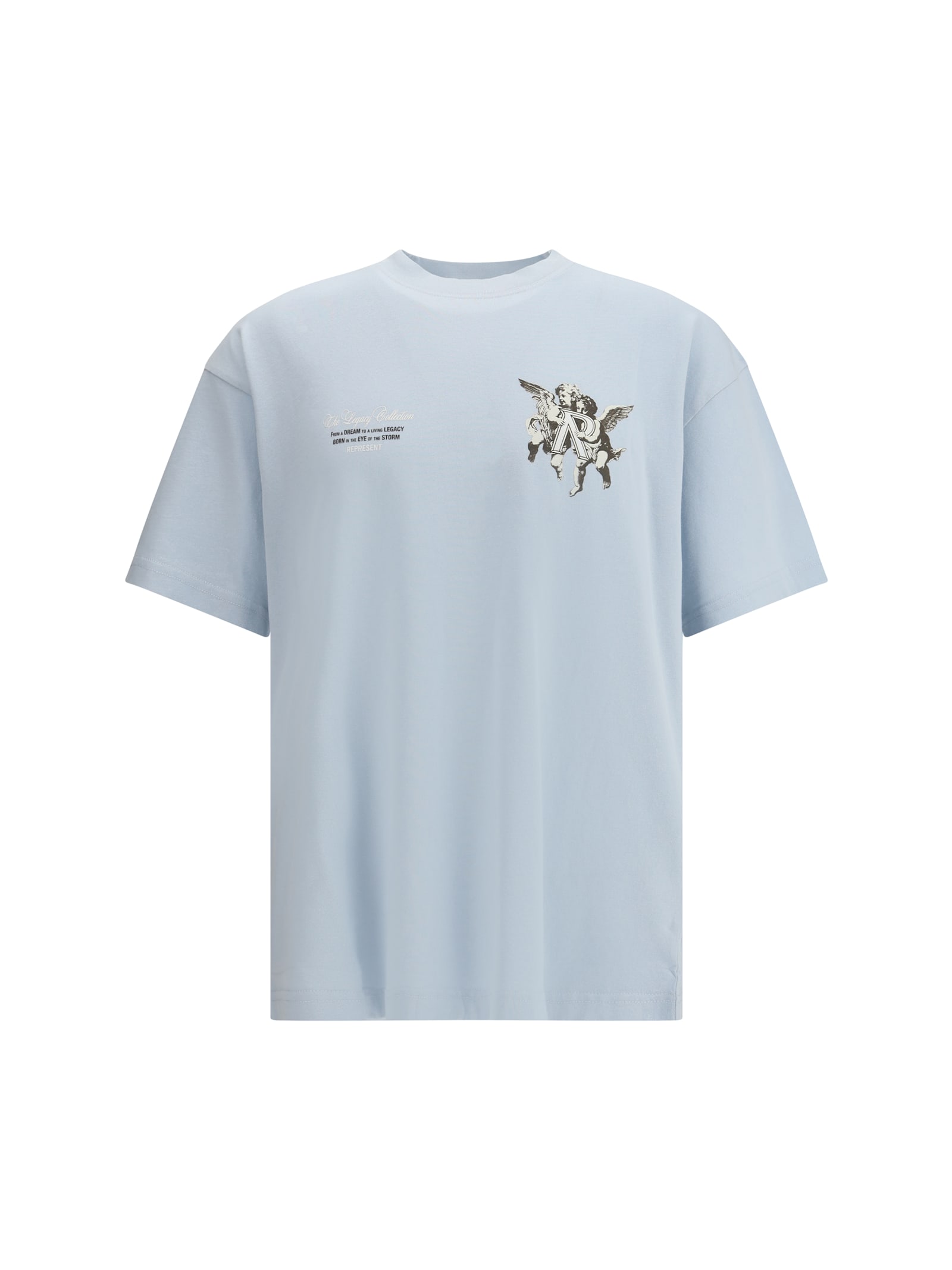 Represent Heavenly T-shirt With Cherubini Print In Blue
