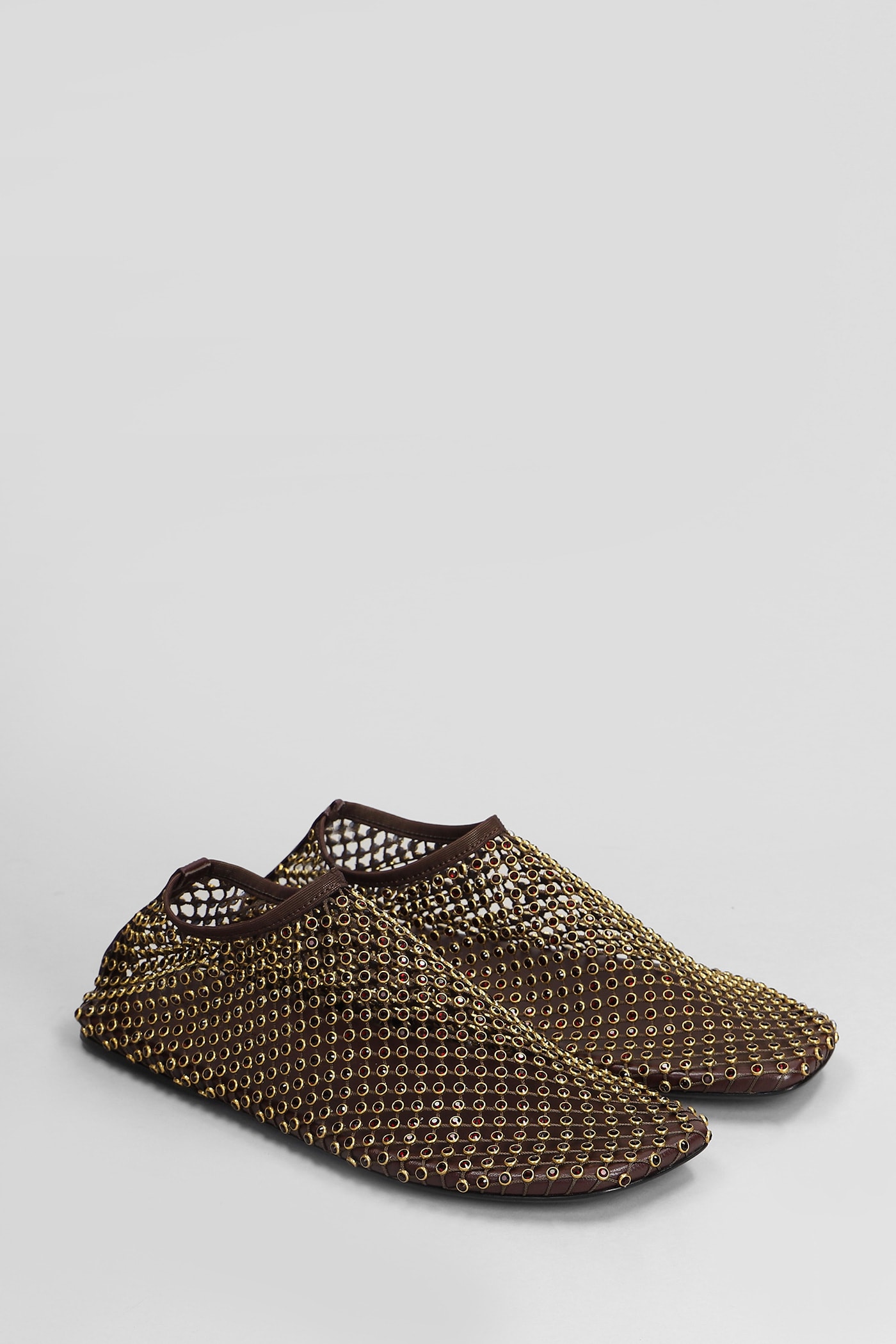 Christopher Esber Minette Crystal-embellished Ballet Flats In Brown