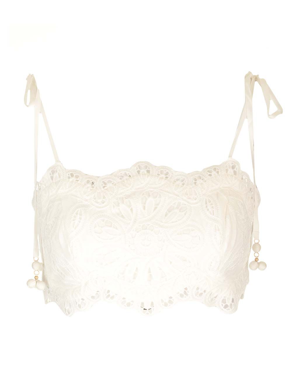 Shop Zimmermann Ottie Embroidered Bodice In White