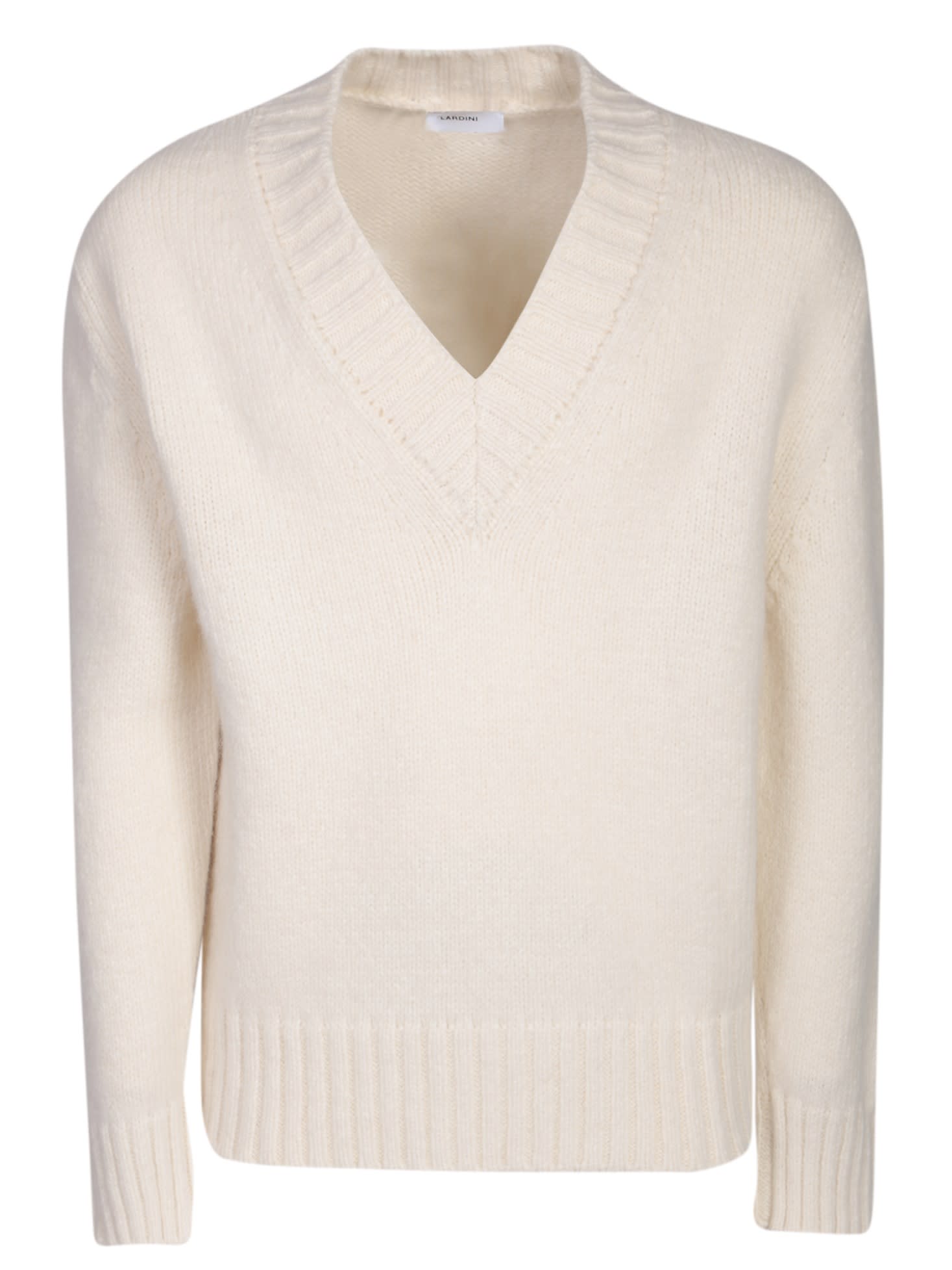 Shop Lardini V-neck White Sweater