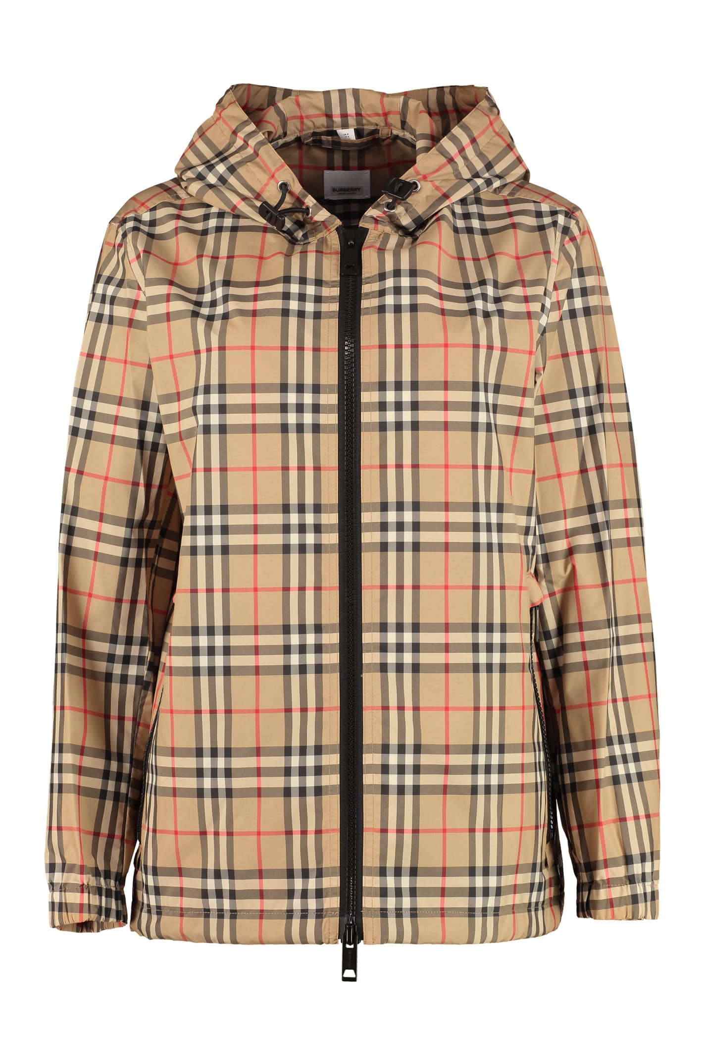 Burberry Everton Vintage Check Hooded Jacket In Beige
