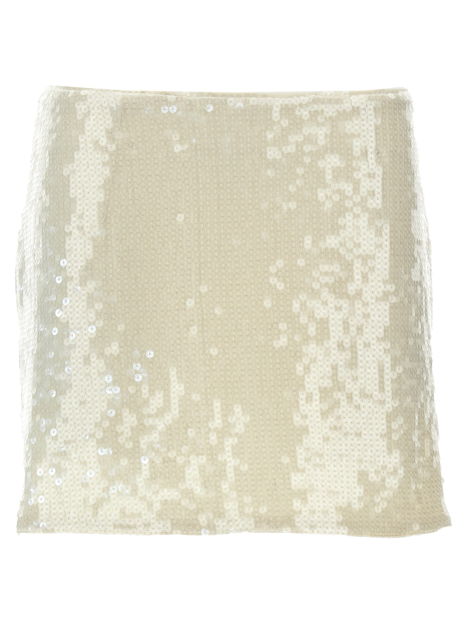 Shop Rotate Birger Christensen Sequins Mini Skirt In White