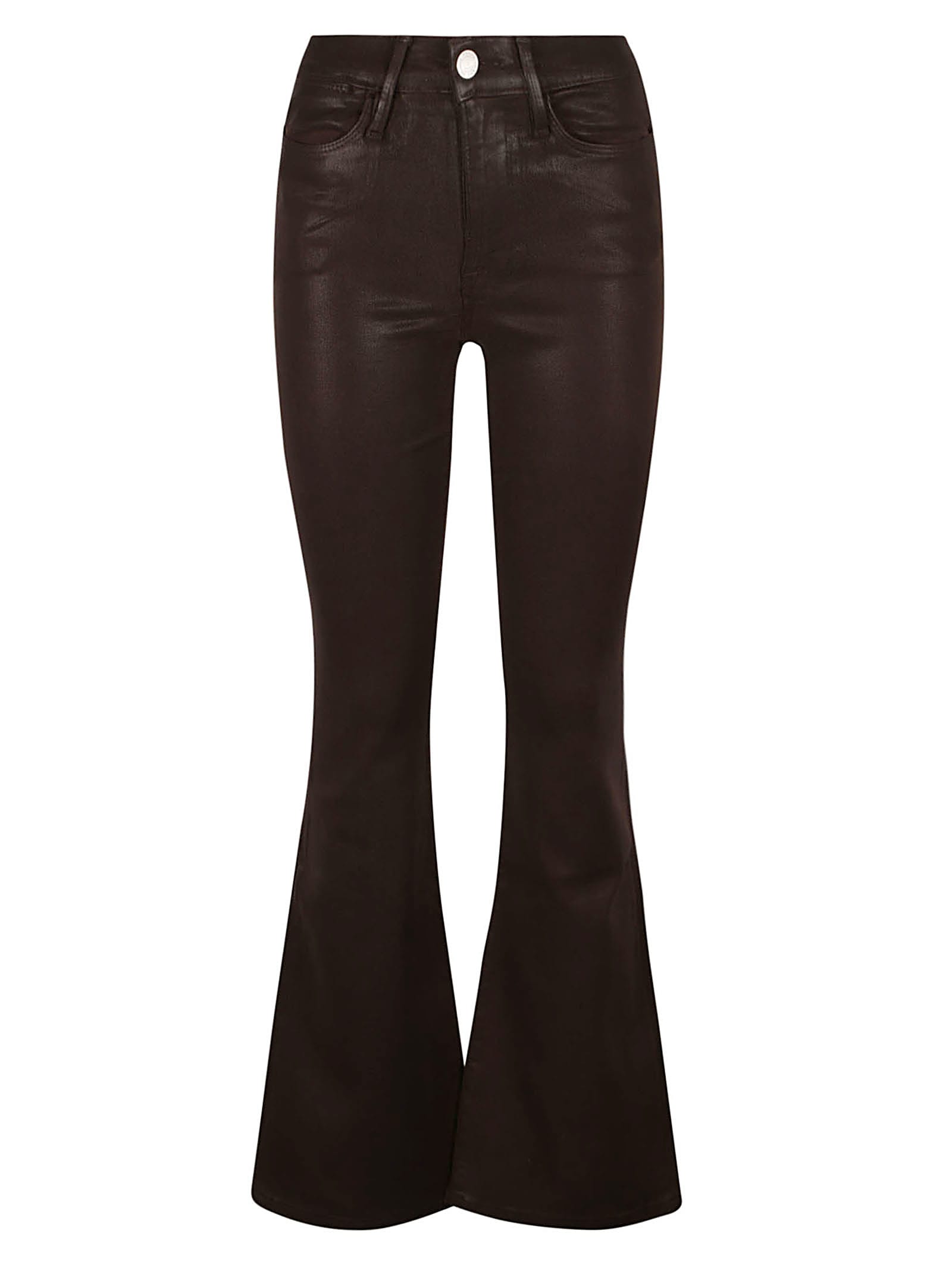Shop Frame High Flare Jeans In Espresso