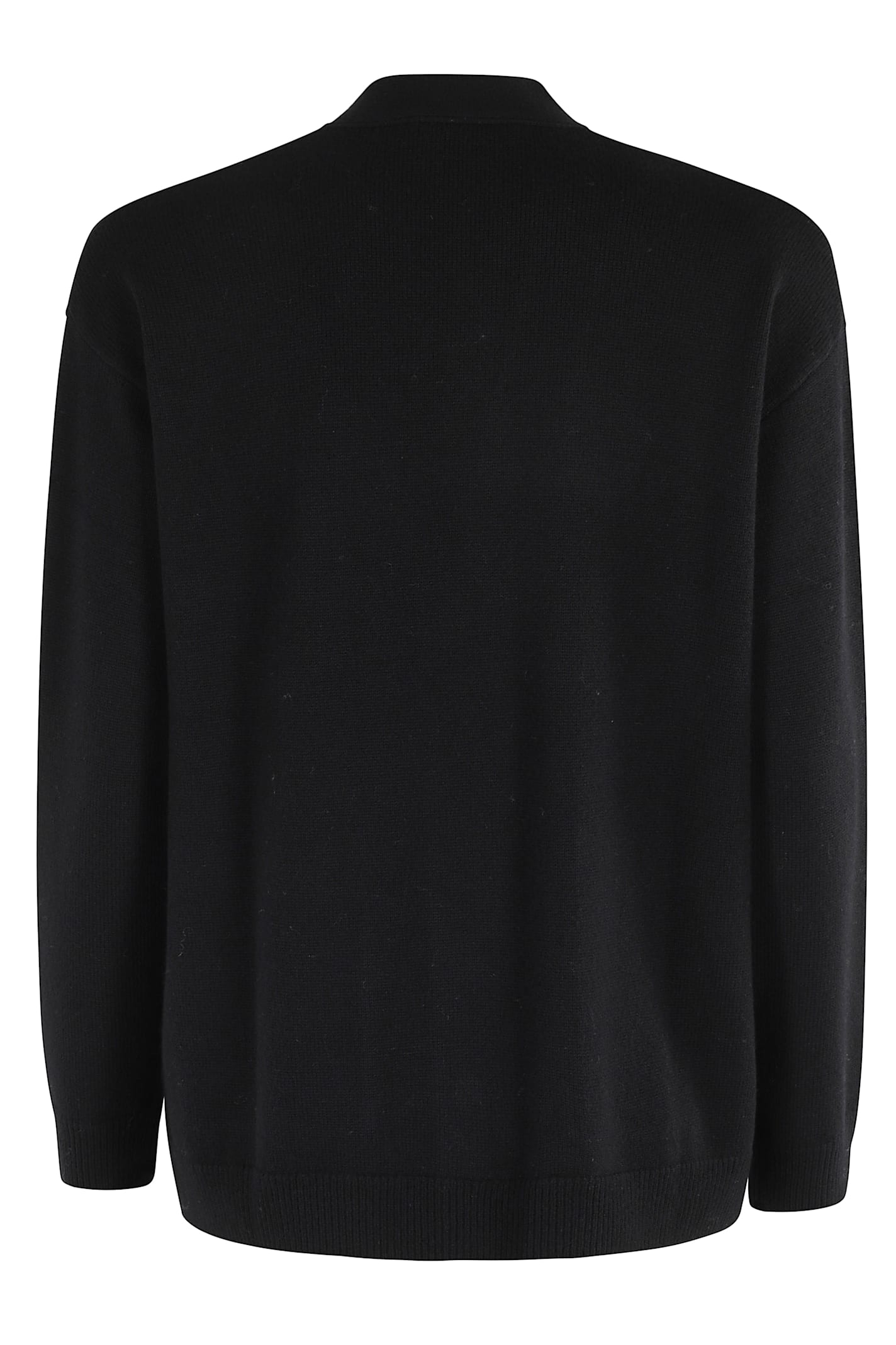 Seventy V-neck Wool And Cashmere Cardigan With Button Closure In Black