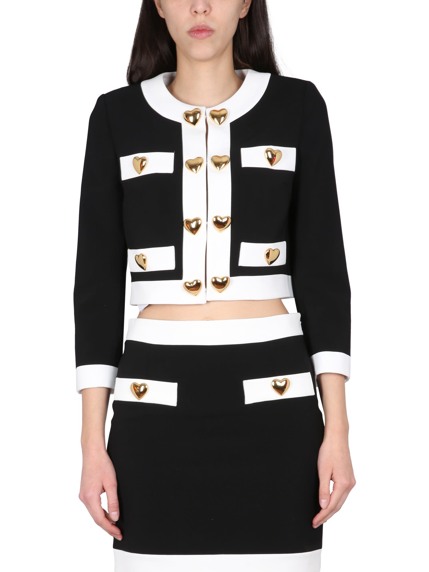 MOSCHINO HEART BUTTONS CREPE JACKET