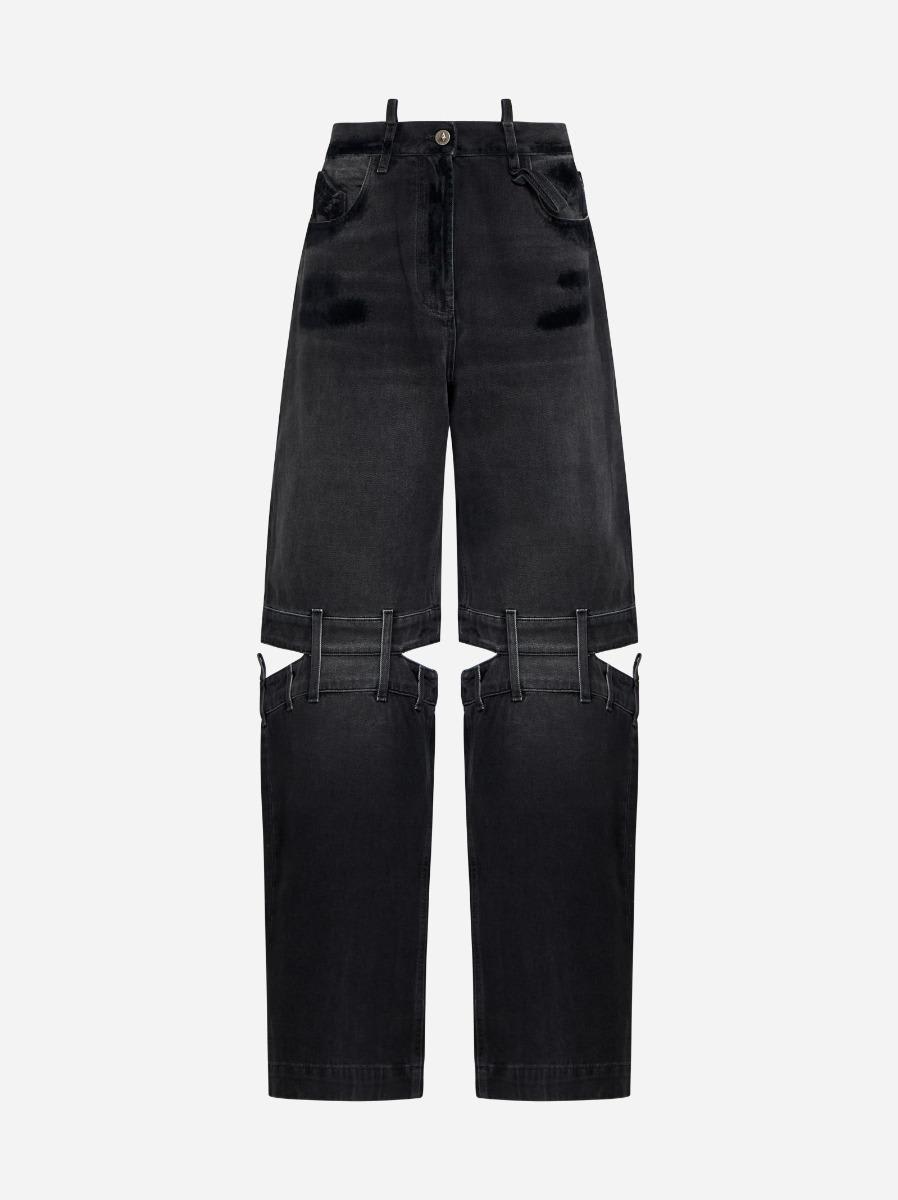 The Attico Black Denim Cut-out Jeans