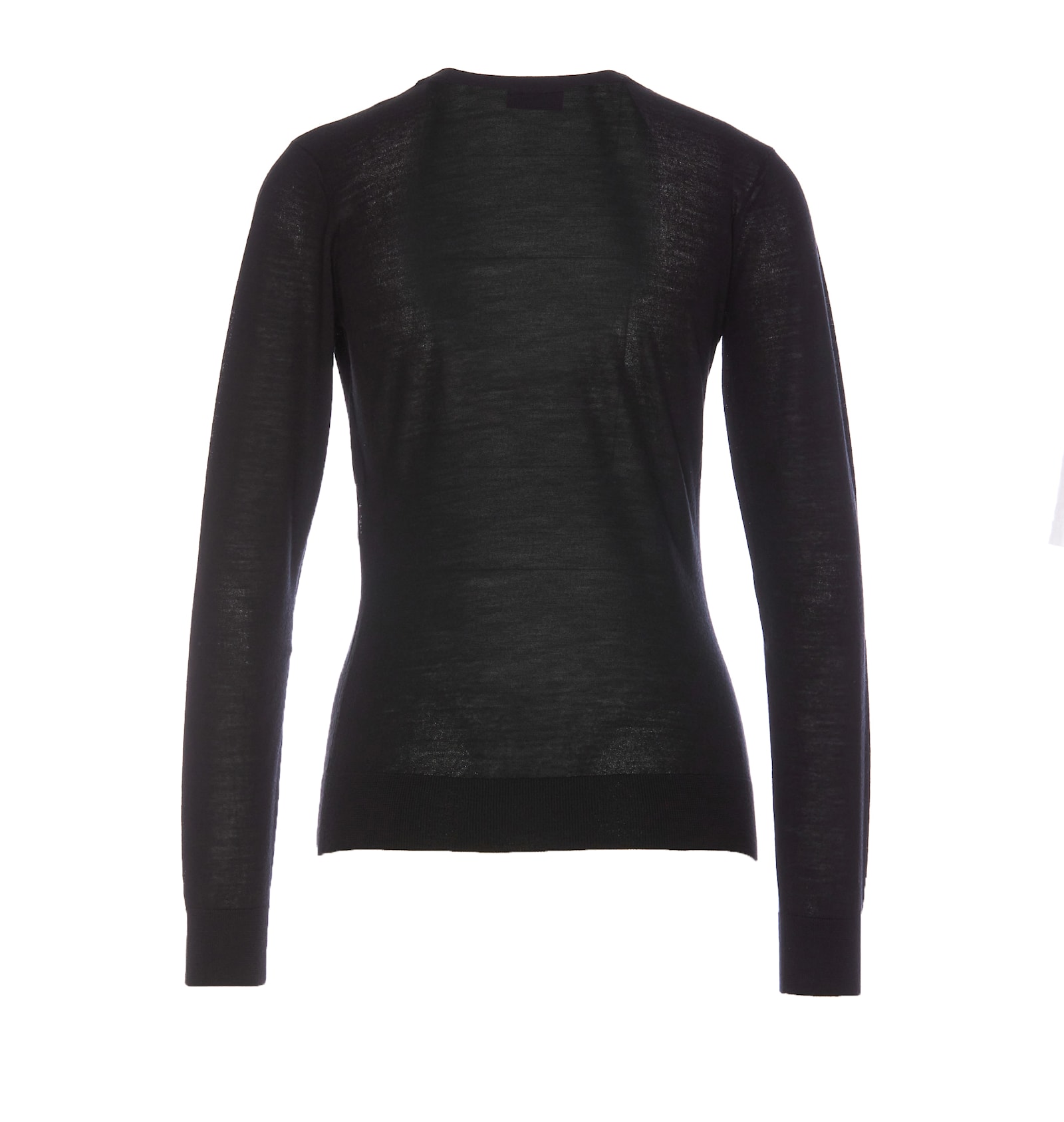 Shop Elisabetta Franchi Contrasting Logo Merino Wool Sweater In Black