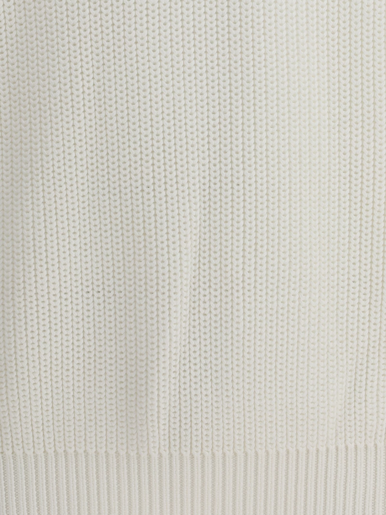 Brunello Cucinelli Half English Rib Sweater In White