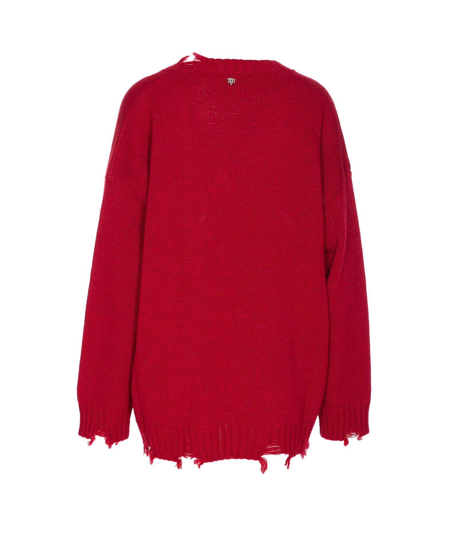 Aniye By Pull College Number-embellished Frayed Sweater In Red